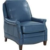 Ashebrooke Manual Recliner in Marisol Blue Top Grain Leather